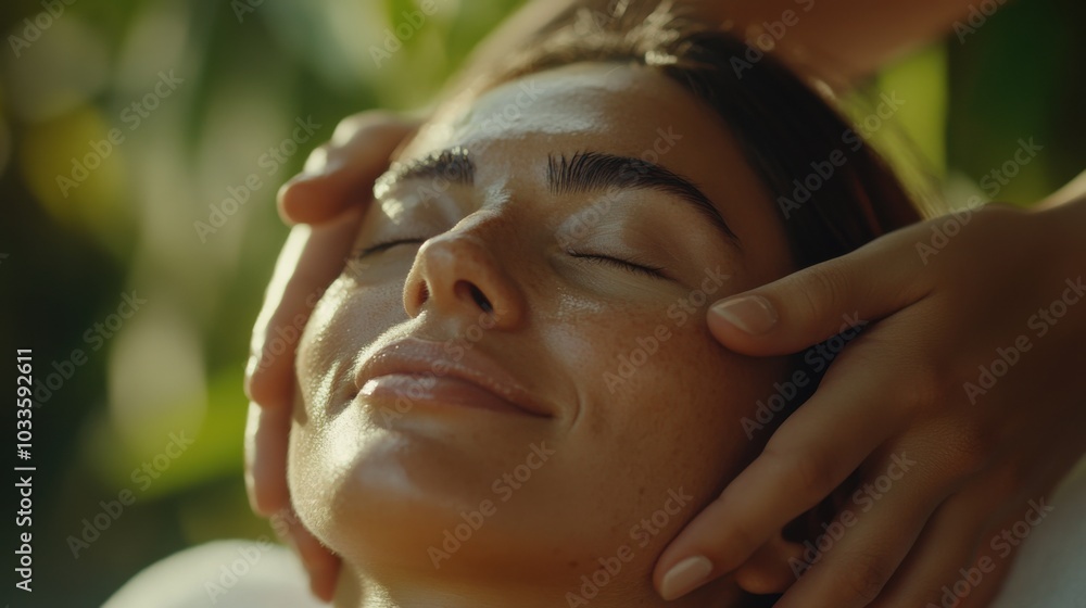 Relaxing spa experience with head massage for wellness and tranquility Relaxing spa experience with head massage for wellness and tranquility