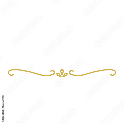 Elegant gold divider thin line classic deco border separator collection isolated on dark background.