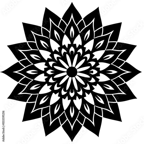 Mandala Silhouette | isolated vector silhouette illustration on white background