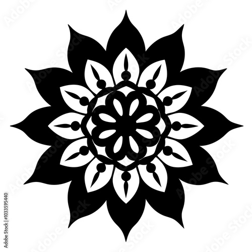 Mandala Silhouette | isolated vector silhouette illustration on white background