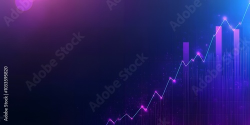 Obraz na płótnie Upward trend line on blue background w salonie