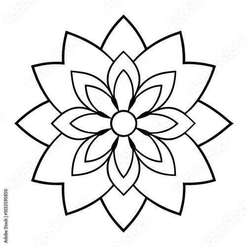 Mandala Silhouette | isolated vector silhouette illustration on white background