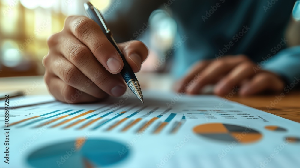 Analyzing Financial Reports with Marketing Insights. Closeup of hand writing on financial reports with marketing insights, showcasing data analysis & business strategy for effective decision-making. Analyzing Financial Reports with Marketing Insights. Closeup of hand writing on financial reports with marketing insights, showcasing data analysis & business strategy for effective decision-making.