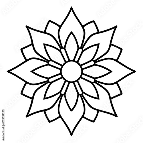 Mandala Silhouette | isolated vector silhouette illustration on white background