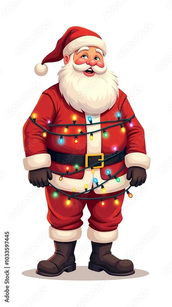 santa claus with garland illustration santa claus with garland illustration