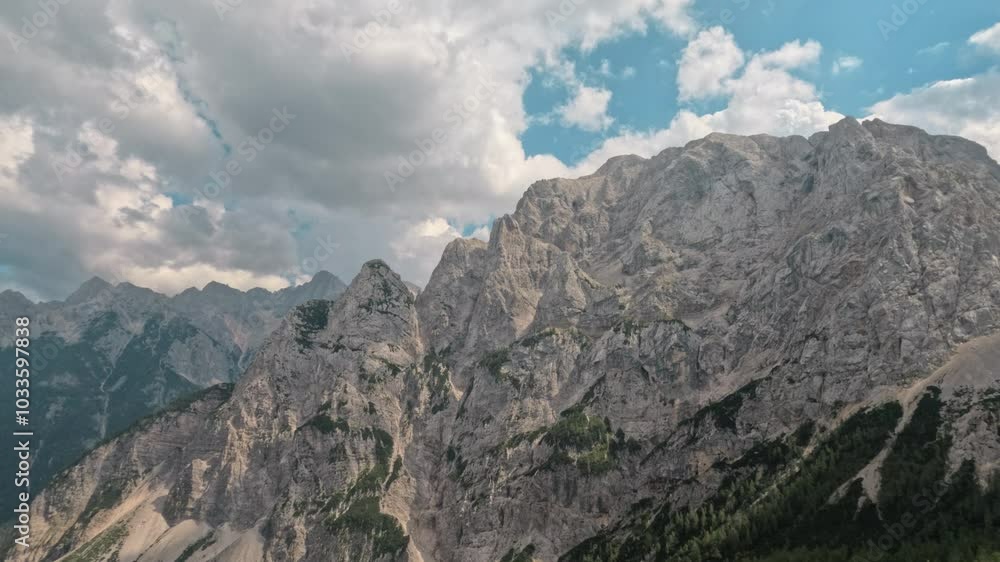 Vrsic pass Slovenia mountain view cloudscape Vrsic pass Slovenia mountain view cloudscape