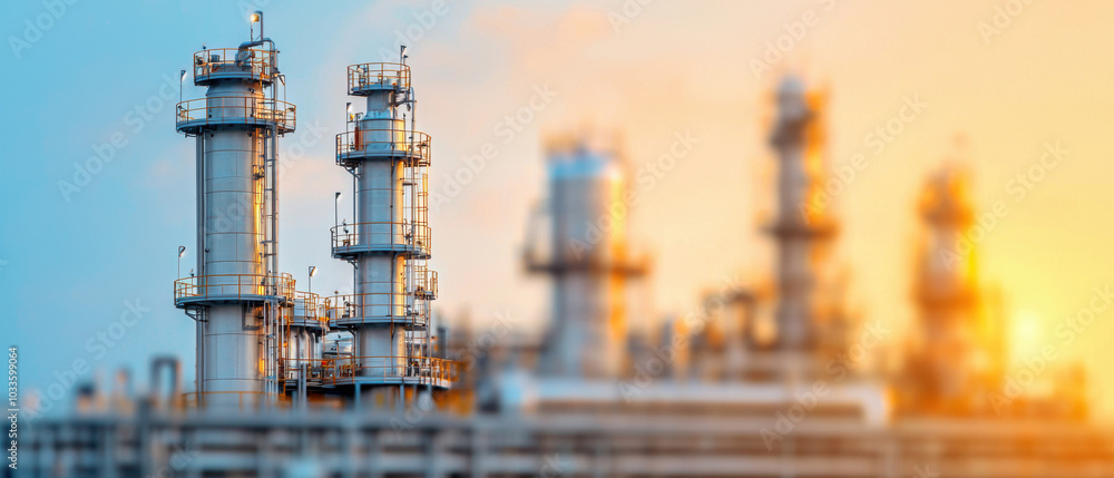 An industrial scene with tall smokestacks against a gradient sky, emphasizing energy production and environmental aspects. An industrial scene with tall smokestacks against a gradient sky, emphasizing energy production and environmental aspects.