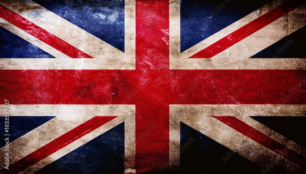 Fototapeta premium 古いビンテージのイギリスの国旗(Old grunge vintage United Kingdom flag.) 