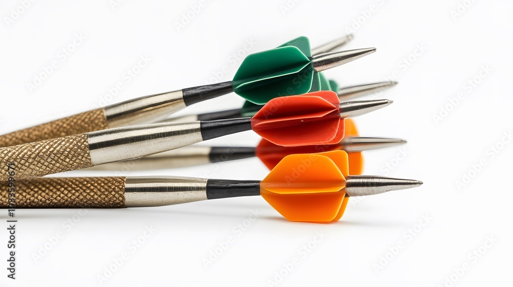 darts on white background with copy space. darts on white background with copy space.