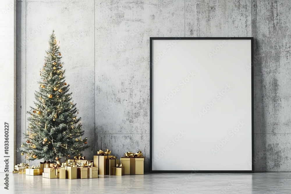 The mockup shows a decorative Christmas greeting in a cozy setting. The mockup shows a decorative Christmas greeting in a cozy setting.