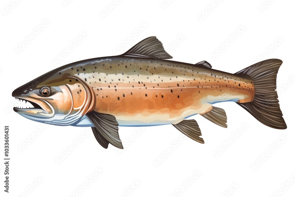 Trout animal fish white background. Trout animal fish white background.