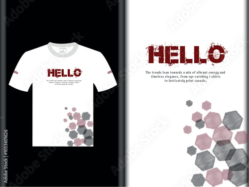 Hello Vector White T Shirt Design