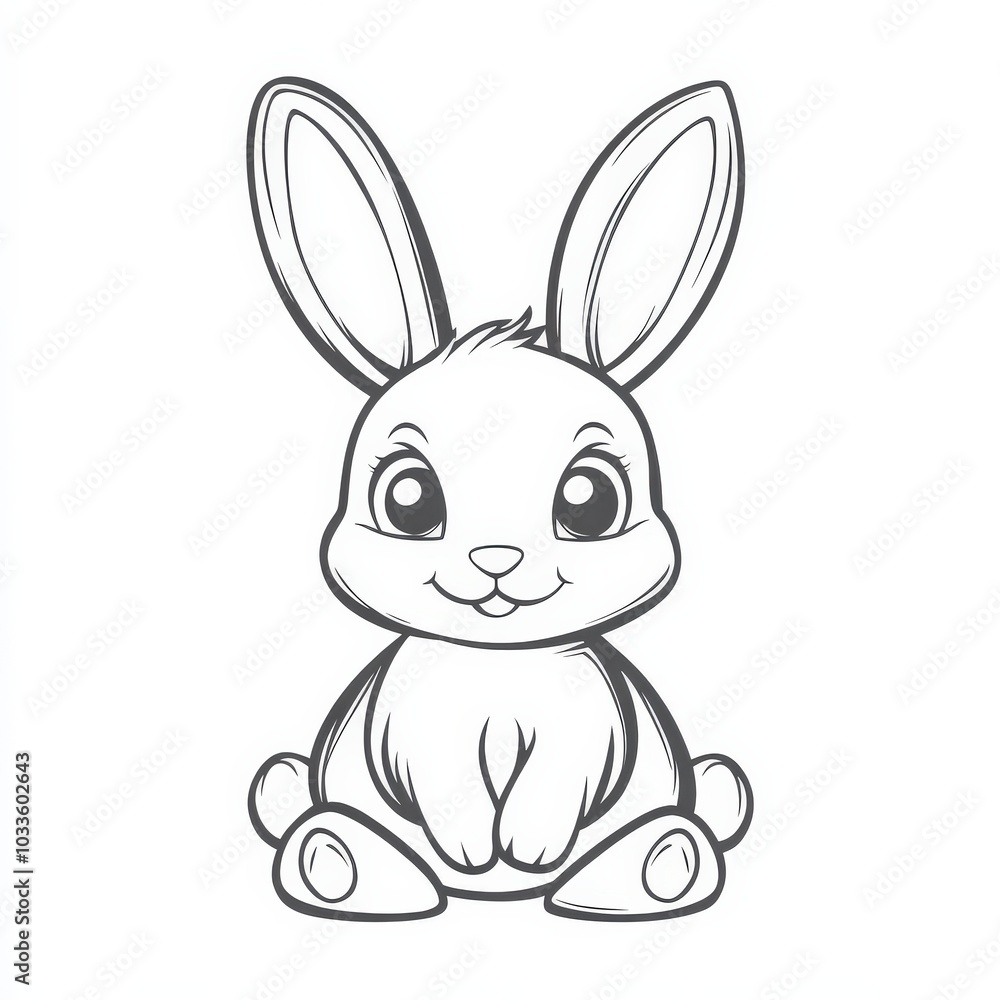 Bunny Outline Icon. Cute Rabbit Bottom Illustration for Easter Spring Design Bunny Outline Icon. Cute Rabbit Bottom Illustration for Easter Spring Design