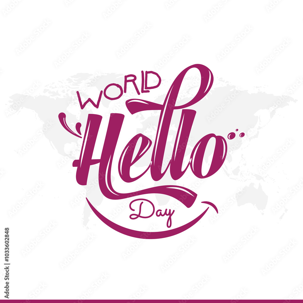 World Hello Day, World Hello Day Vector Illustration, Background, Banner, Poster, Greeting Card, Web and Social Media Post. Hand and Earth Silhouette. World Hello Day, World Hello Day Vector Illustration, Background, Banner, Poster, Greeting Card, Web and Social Media Post. Hand and Earth Silhouette.
