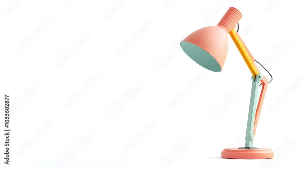 Colorful Desk Lamp with Adjustable Arm and White Background Colorful Desk Lamp with Adjustable Arm and White Background