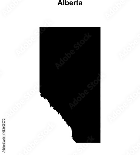 Alberta blank outline map