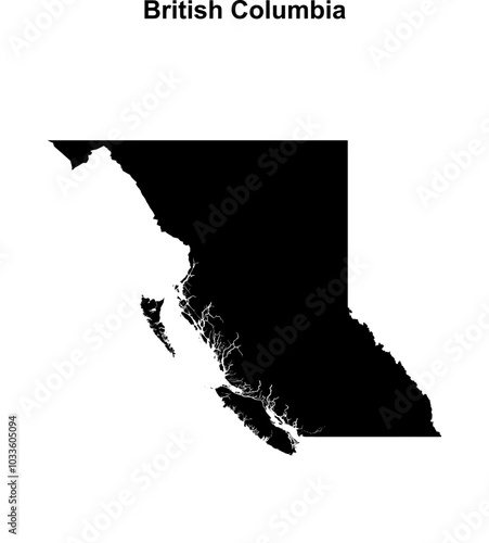 British Columbia blank outline map