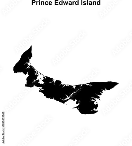 Prince Edward Island blank outline map