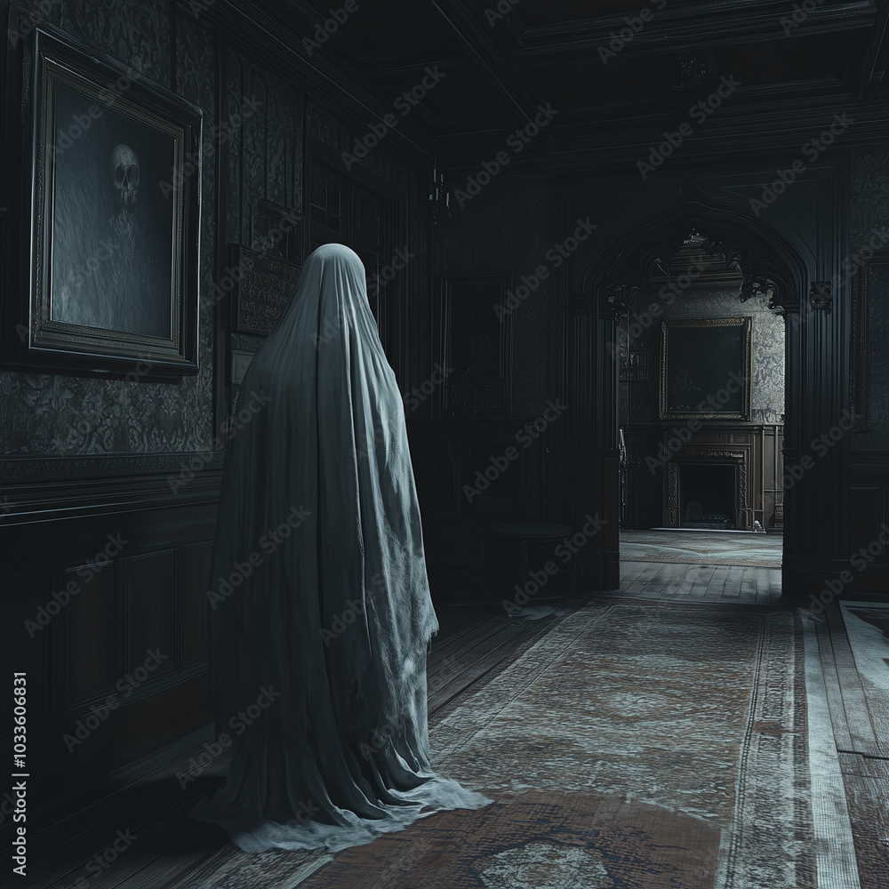 fantasma che passeggia per i corridoi abbandonati fantasma che passeggia per i corridoi abbandonati