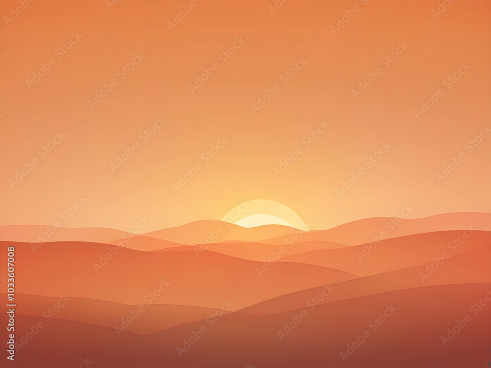 Fototapeta premium A sunset orange background with a soft glow, giving a warm and inviting feel, perfect for cozy themes