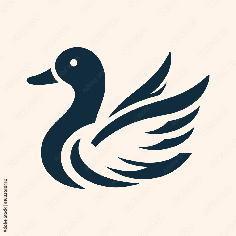 Obraz premium Duck logo icon vector illustration