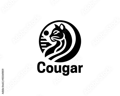 Cougar Head Logo Design Vector Illustration