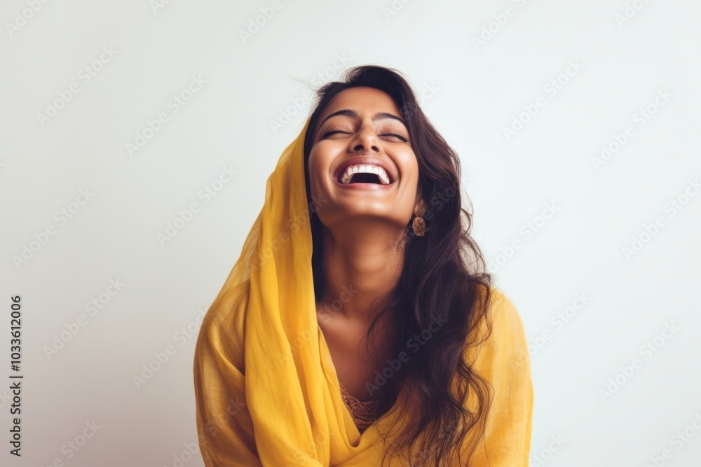 Laughing smiling women scarf. Laughing smiling women scarf.