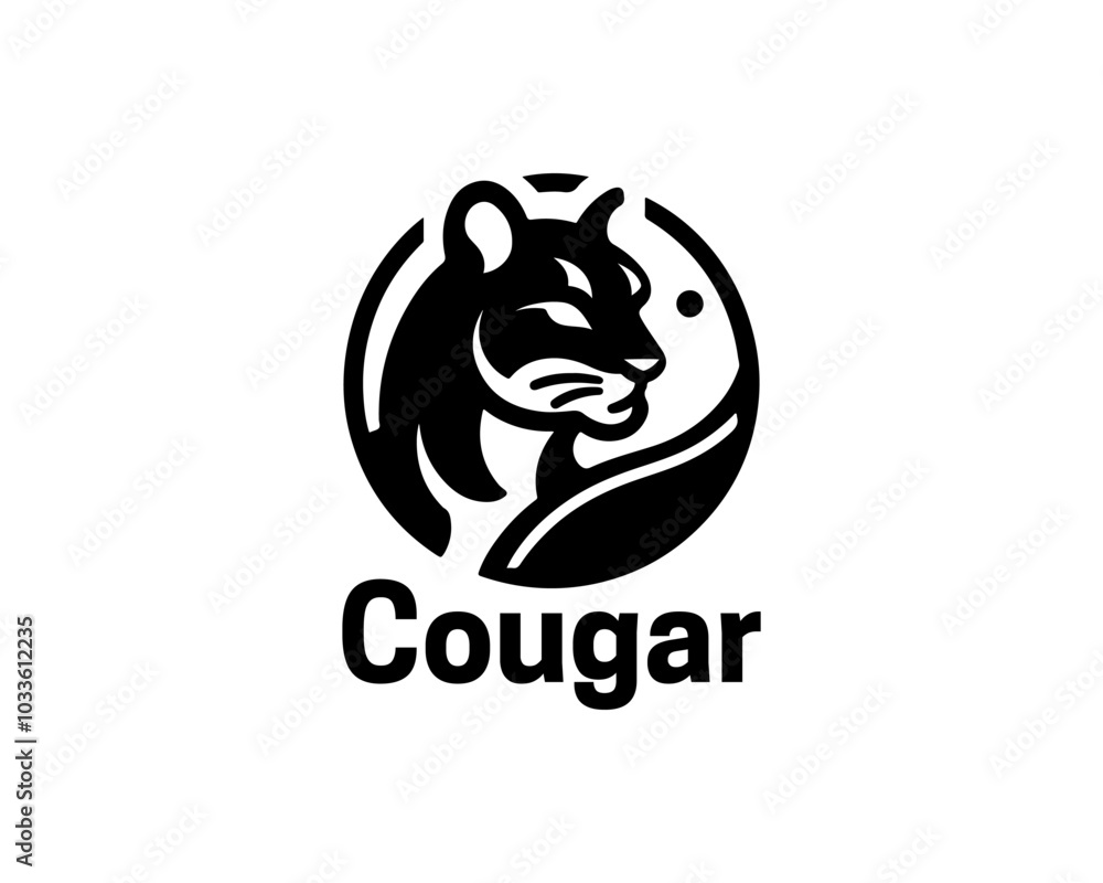 Cougar Head Logo Design Vector Illustration Cougar Head Logo Design Vector Illustration