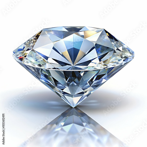 diamond on a white,A stunning diamond resting on a smooth white surface,An elegant diamond displayed on a bright white backdrop,