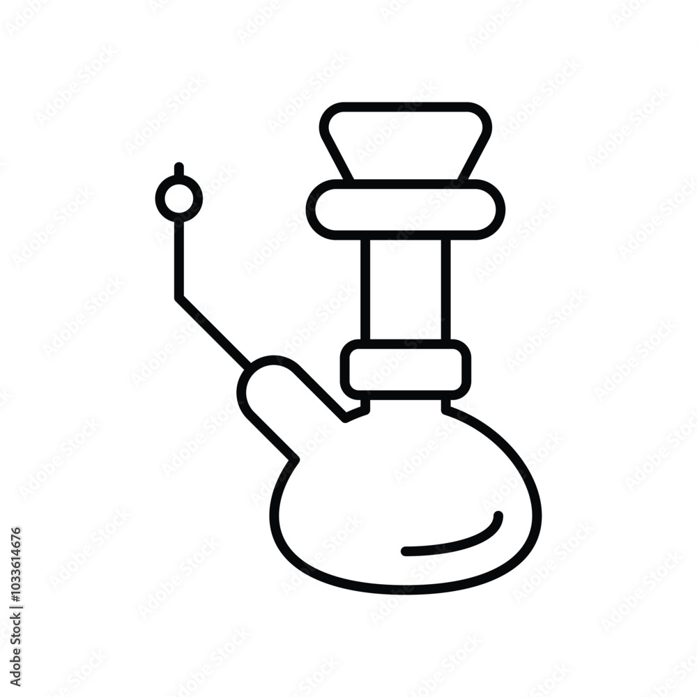 Hookah line icon with white background vector stock illustration Hookah line icon with white background vector stock illustration