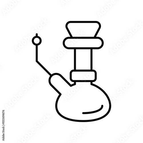 Hookah line icon with white background vector stock illustration