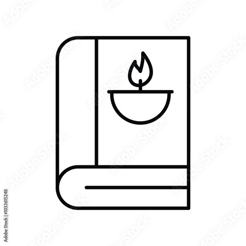Diwali Book line icon with white background vector stock illustration