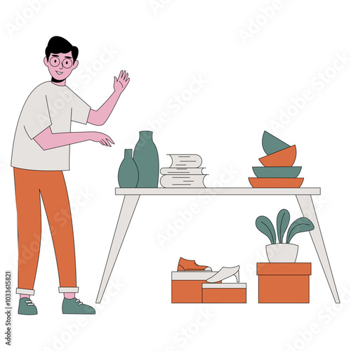 Hand drawn flea market illustration