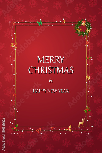 Christmas Celebration Card, Flyer, Banner, Poster or Invitation with stylish text on Snowflakes. Vector Illustration