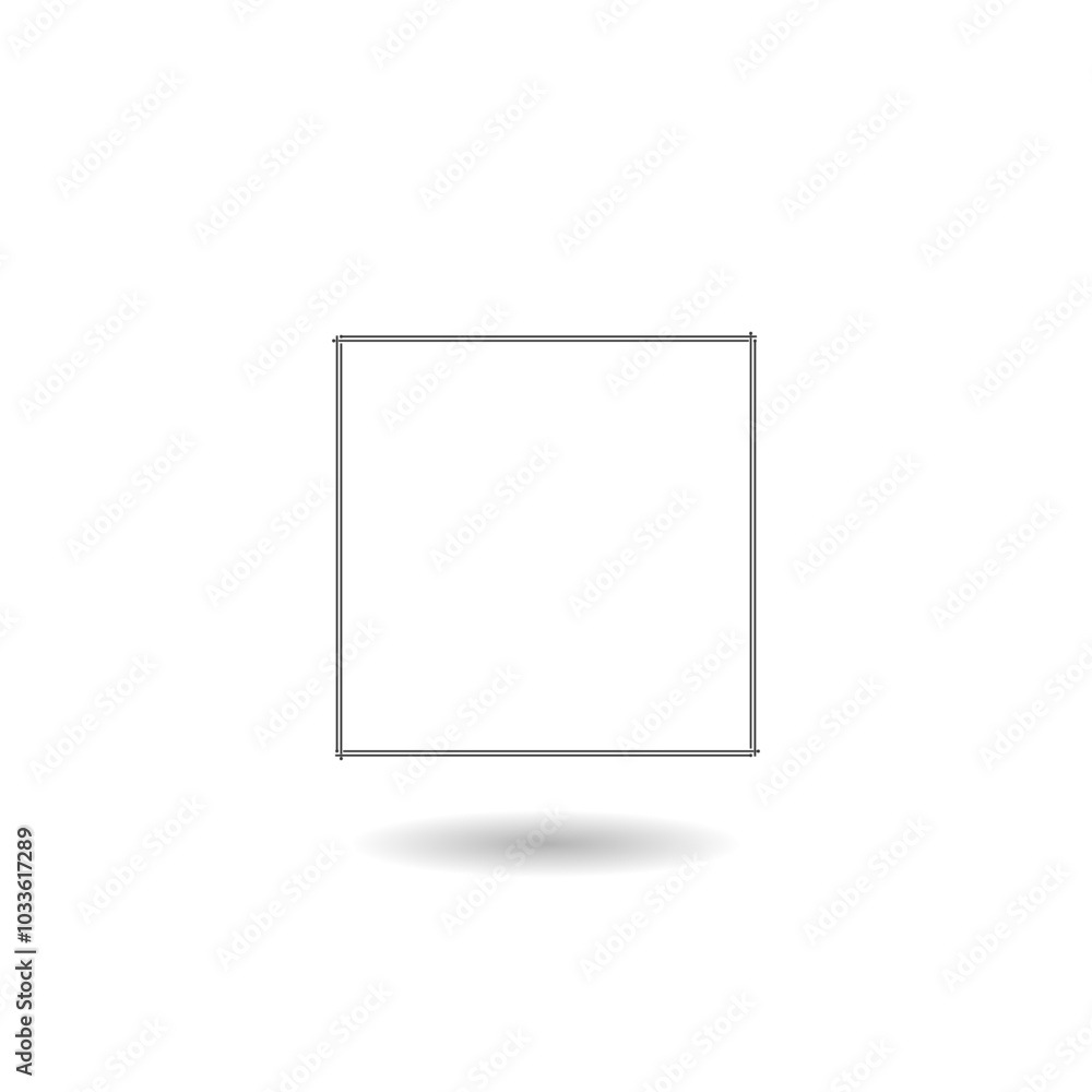 Frame border line page icon with shadow Frame border line page icon with shadow
