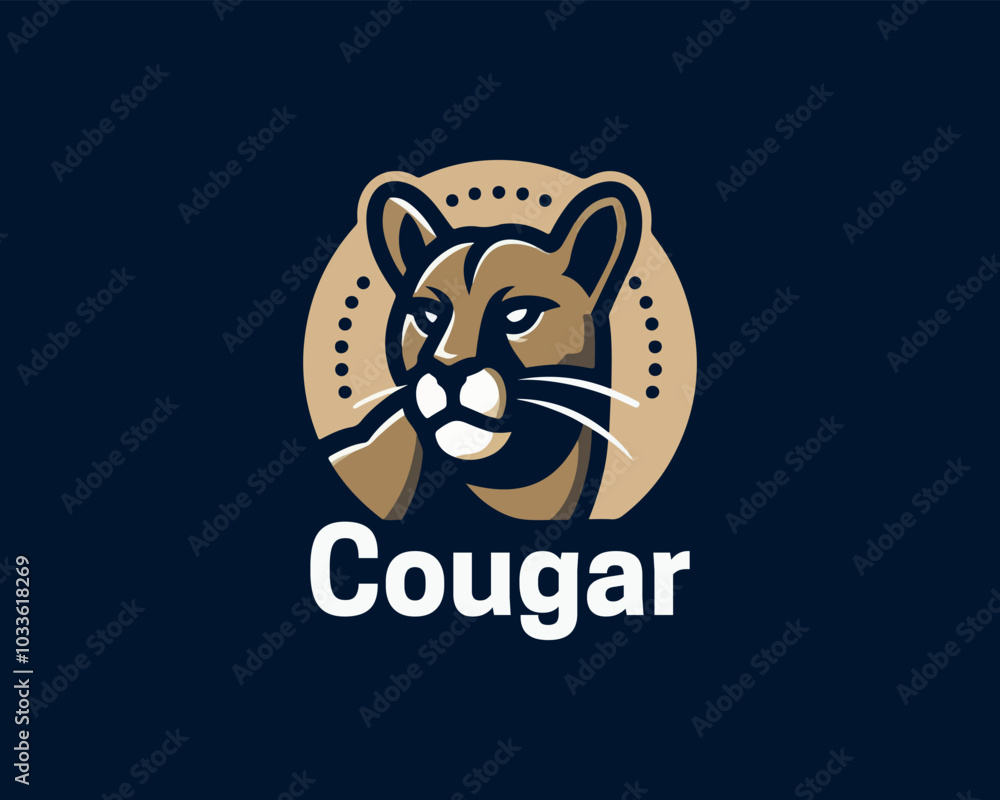 Cougar Head Logo Design Vector Illustration Cougar Head Logo Design Vector Illustration