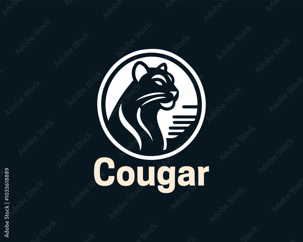 Cougar Head Logo Design icon Vector Illustration Cougar Head Logo Design icon Vector Illustration