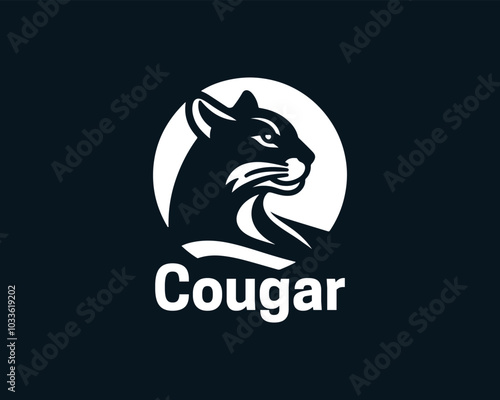 Cougar Head Logo Design icon Vector Illustration