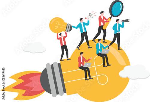 Setting off with creativity, creative teams, creativity and inspiration help businessmen achieve success or reach their goals,

