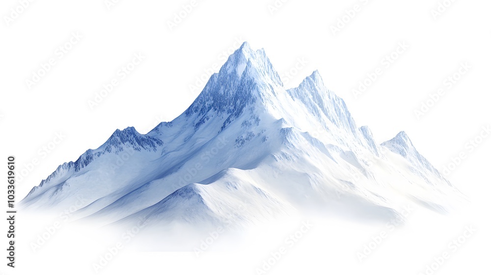 custom made wallpaper toronto digitalSnowy Mountains peaks separated on white background.