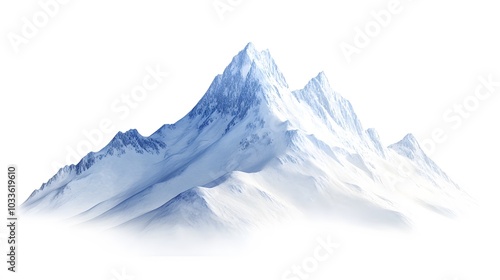 Wallpaper Mural Snowy Mountains peaks separated on white background. Torontodigital.ca