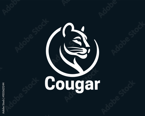 Cougar Head Logo Design icon Vector Illustration