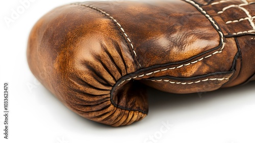 vintage boxing gloves on a white background. 