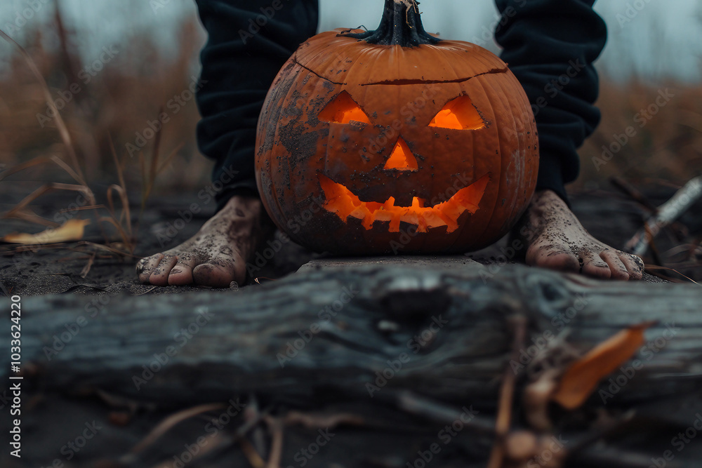 Halloween parade with people in scary costumes designed generative AI Halloween parade with people in scary costumes designed generative AI