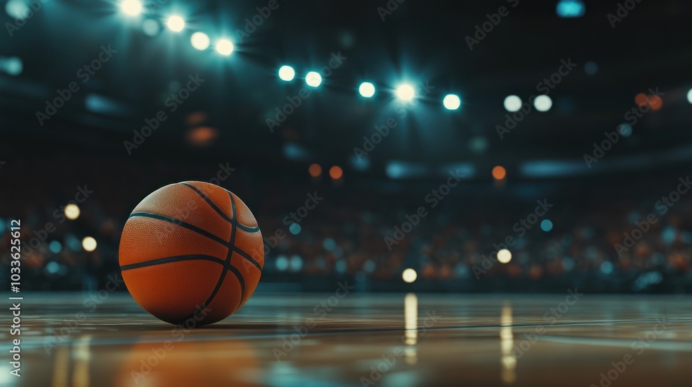 Basketball on the Court Basketball on the Court
