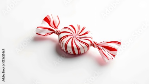 christmas peppermint candy with canes design on white background for holiday sweets