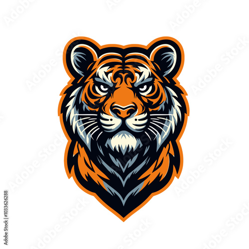 Modern sports logo tiger mascot isolated vector illustration