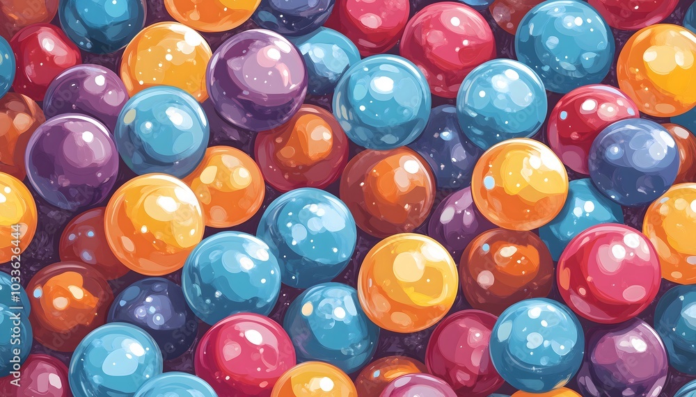 A seamless illustration of colorful marbles A seamless illustration of colorful marbles