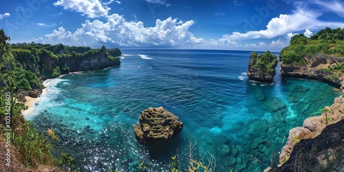 Bali, an enchanting tropical paradise known for its stunning beaches, vibrant culture, and lush landscapes. This Indonesian island offers a unique blend of natural beauty and rich traditions, from pic