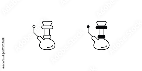 Hookah set icon with white background vector stock illustration